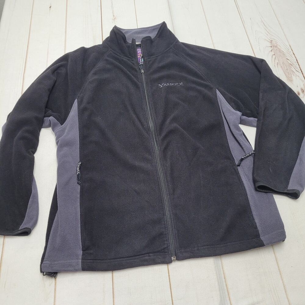 Vintage Yahoo! Y2k 2007 fleece zip up tech bro jacket